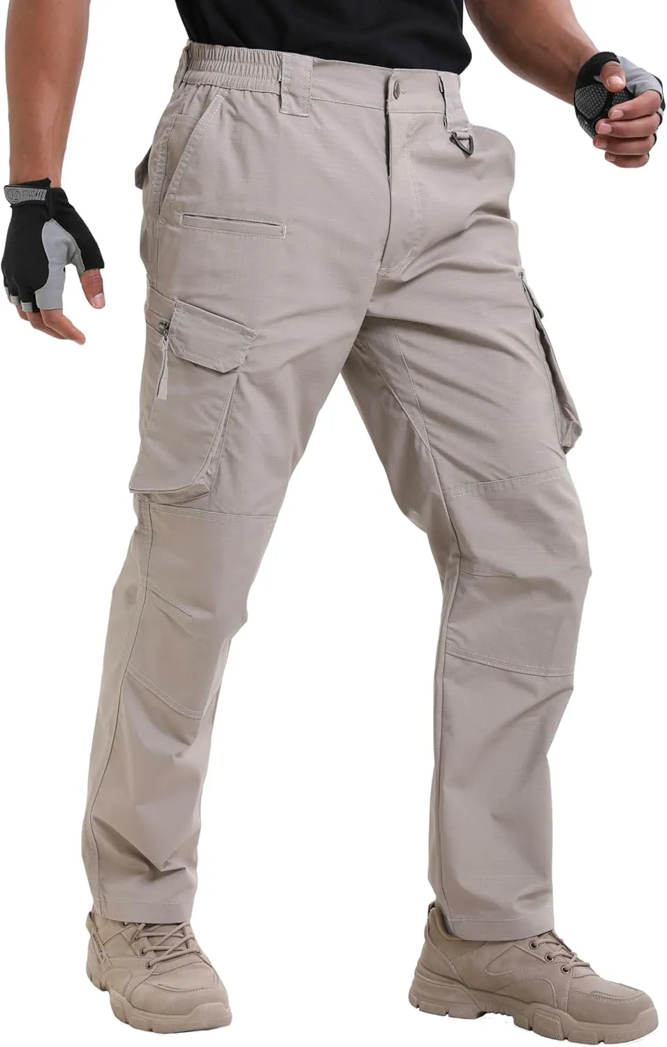 NATUVENIX Ripstop Men's Tactical PantsStretch Cargo Work Pants for Men Water Resistant Hiking Military Pants Relaxed Fit