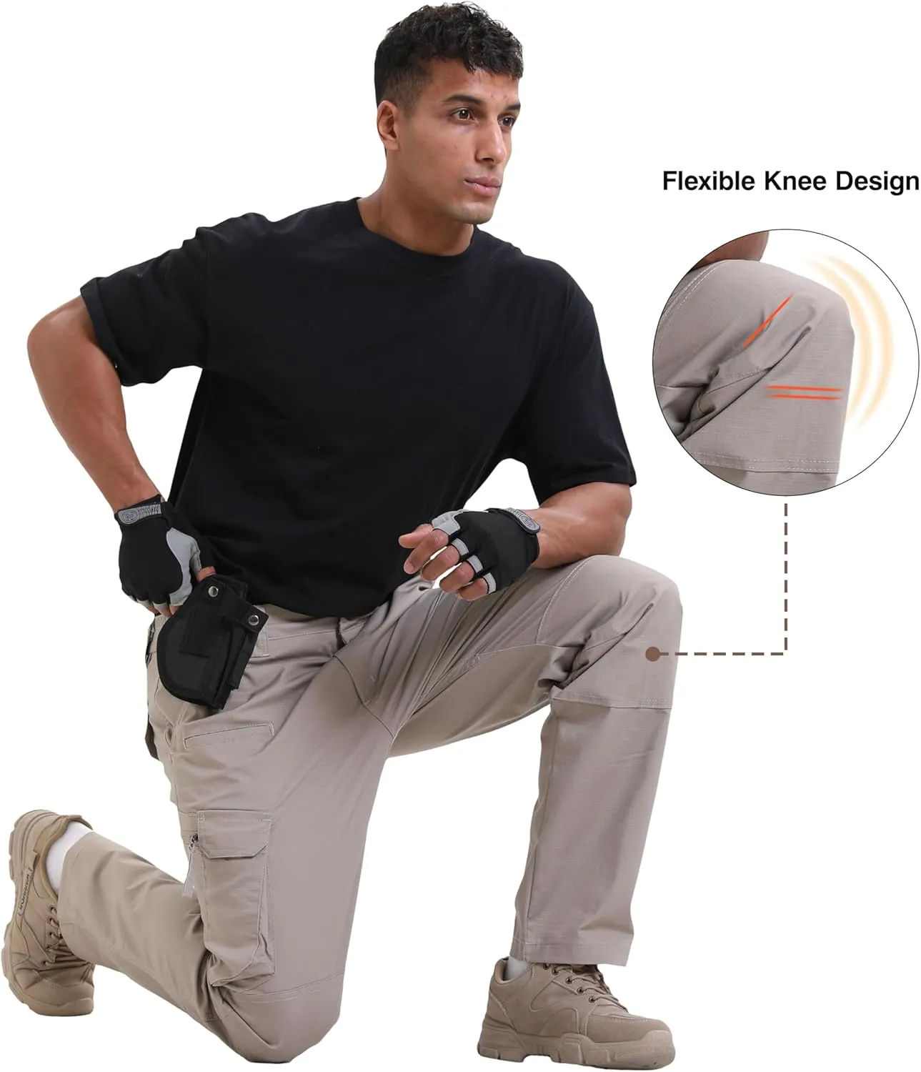 NATUVENIX Ripstop Men's Tactical PantsStretch Cargo Work Pants for Men Water Resistant Hiking Military Pants Relaxed Fit