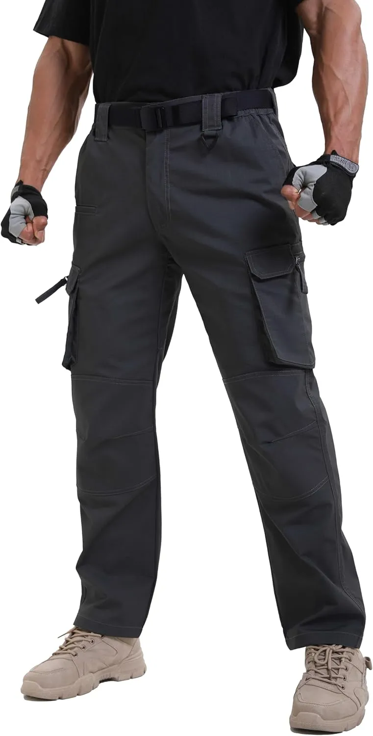 NATUVENIX Ripstop Men's Tactical PantsStretch Cargo Work Pants for Men Water Resistant Hiking Military Pants Relaxed Fit
