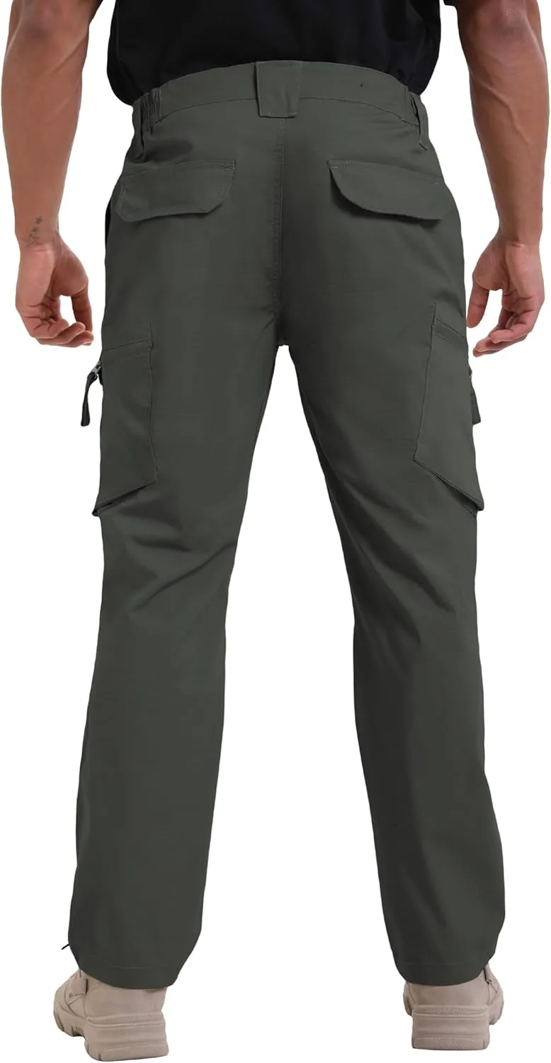 NATUVENIX Ripstop Men's Tactical PantsStretch Cargo Work Pants for Men Water Resistant Hiking Military Pants Relaxed Fit