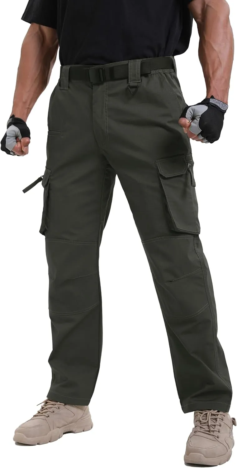 NATUVENIX Ripstop Men's Tactical PantsStretch Cargo Work Pants for Men Water Resistant Hiking Military Pants Relaxed Fit