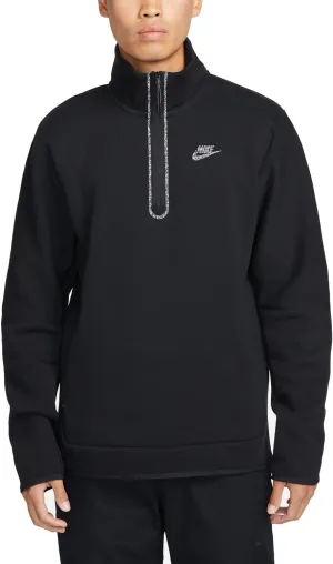Nike Men's Solid Black Sportswear Half-Zip Sweatshirt Activewear (as1, alpha, x_l, regular, regular, XL)