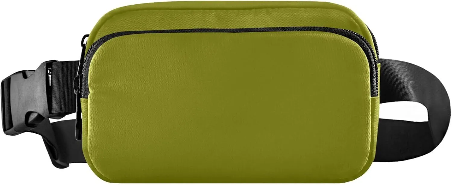 Olive Green Womens Fanny Pack Hip Pack Belt Pouch Waterproof Fashion Travel Waist Pouch