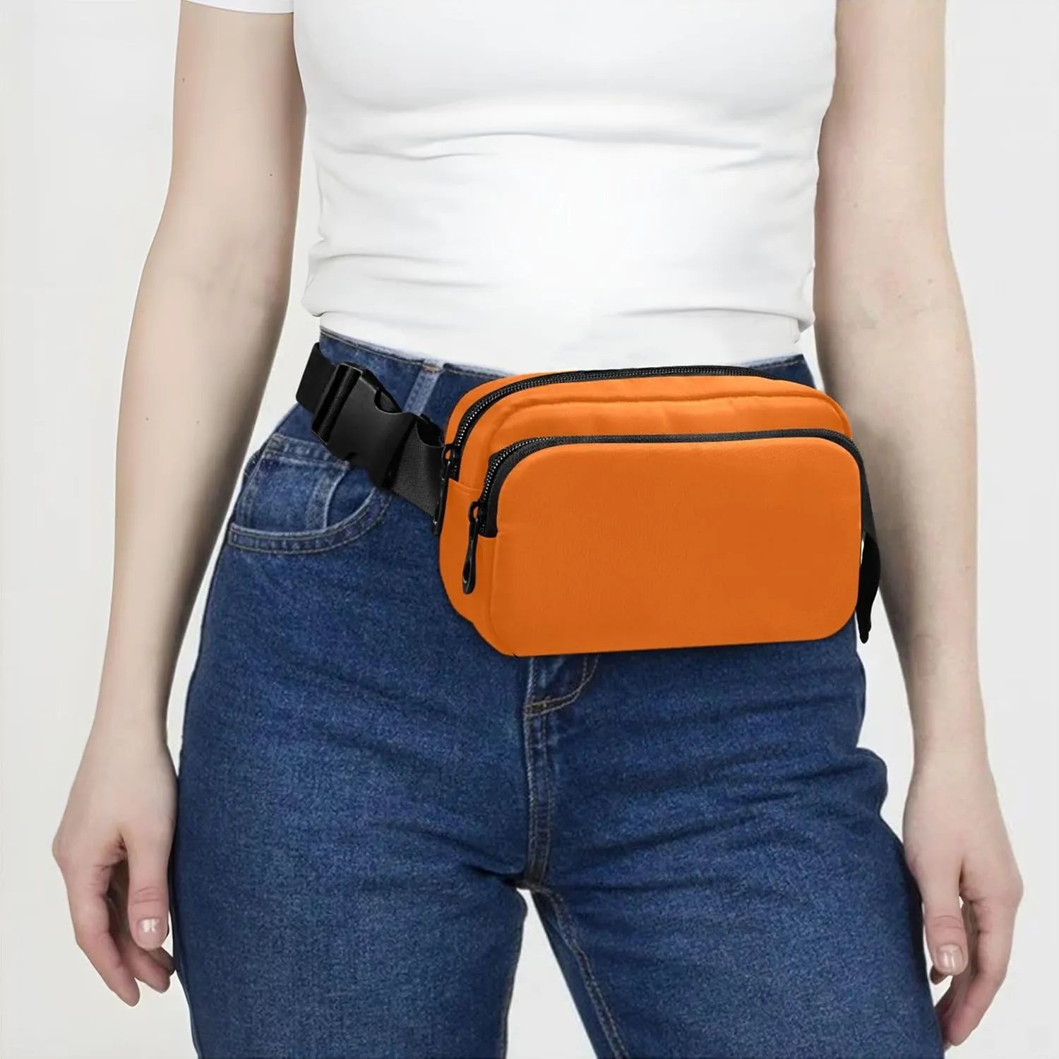 Orange Waterproof Fanny Packs Women Belt Bag Hip Pouch Neon Waist Pouch for Women