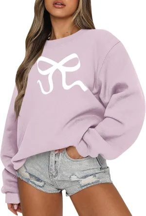 Oversized Sweatshirt for Women Trendy Fleece Crewneck Sweatshirts Winter Soft Warm Funny Cute Graphic Hoodies Y2k