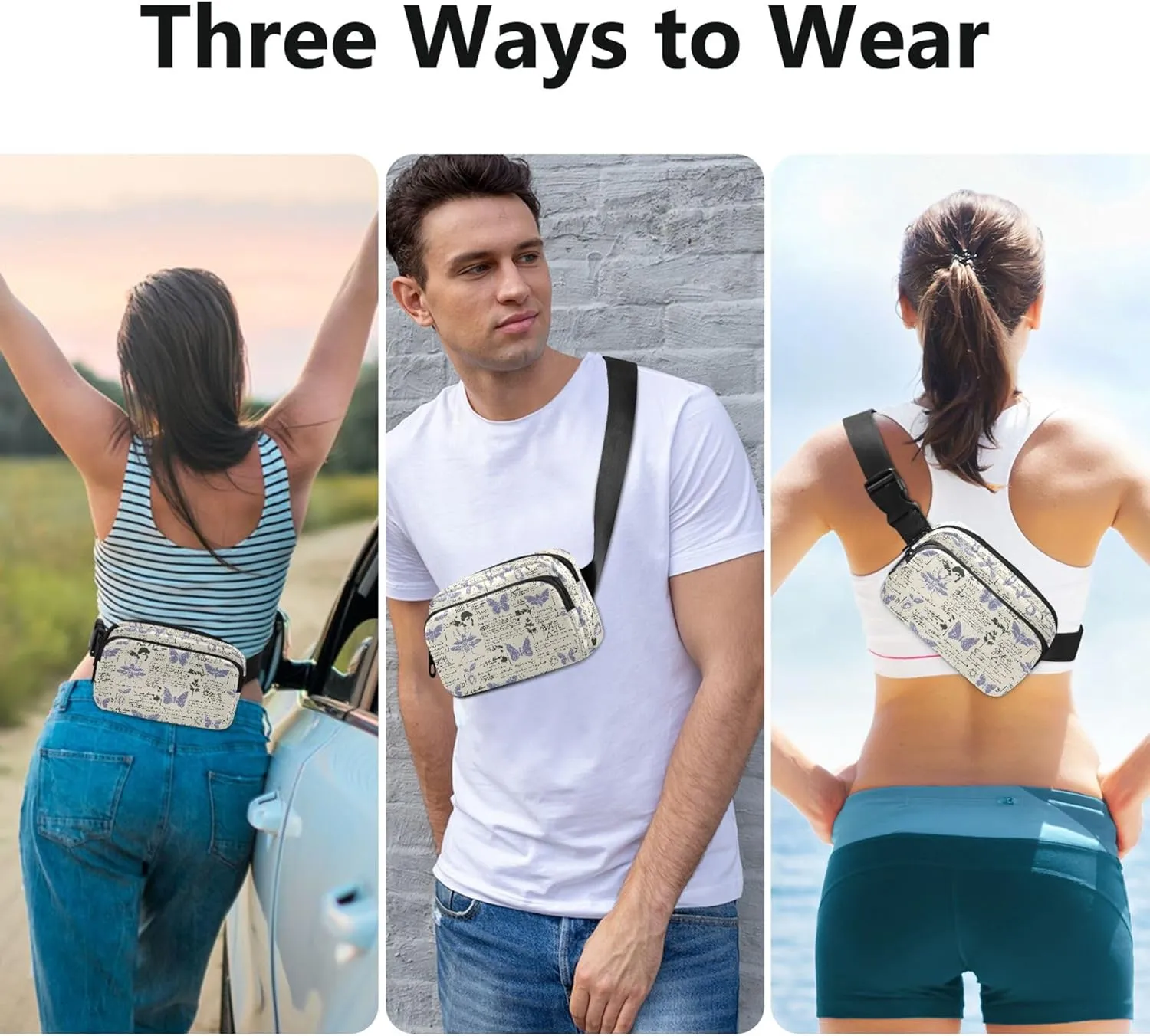 Personalized Insects Dragonfly Fanny Packs Women Waterproof Hip Bag Belt Pouch Cute Travel Waist Pouch