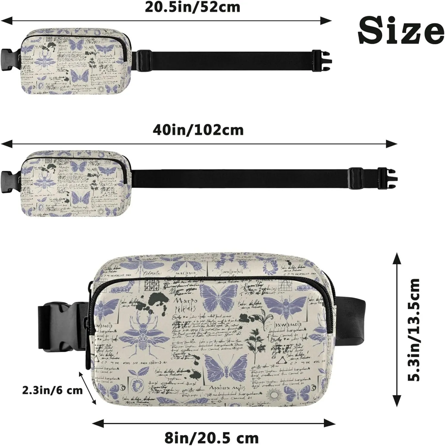 Personalized Insects Dragonfly Fanny Packs Women Waterproof Hip Bag Belt Pouch Cute Travel Waist Pouch
