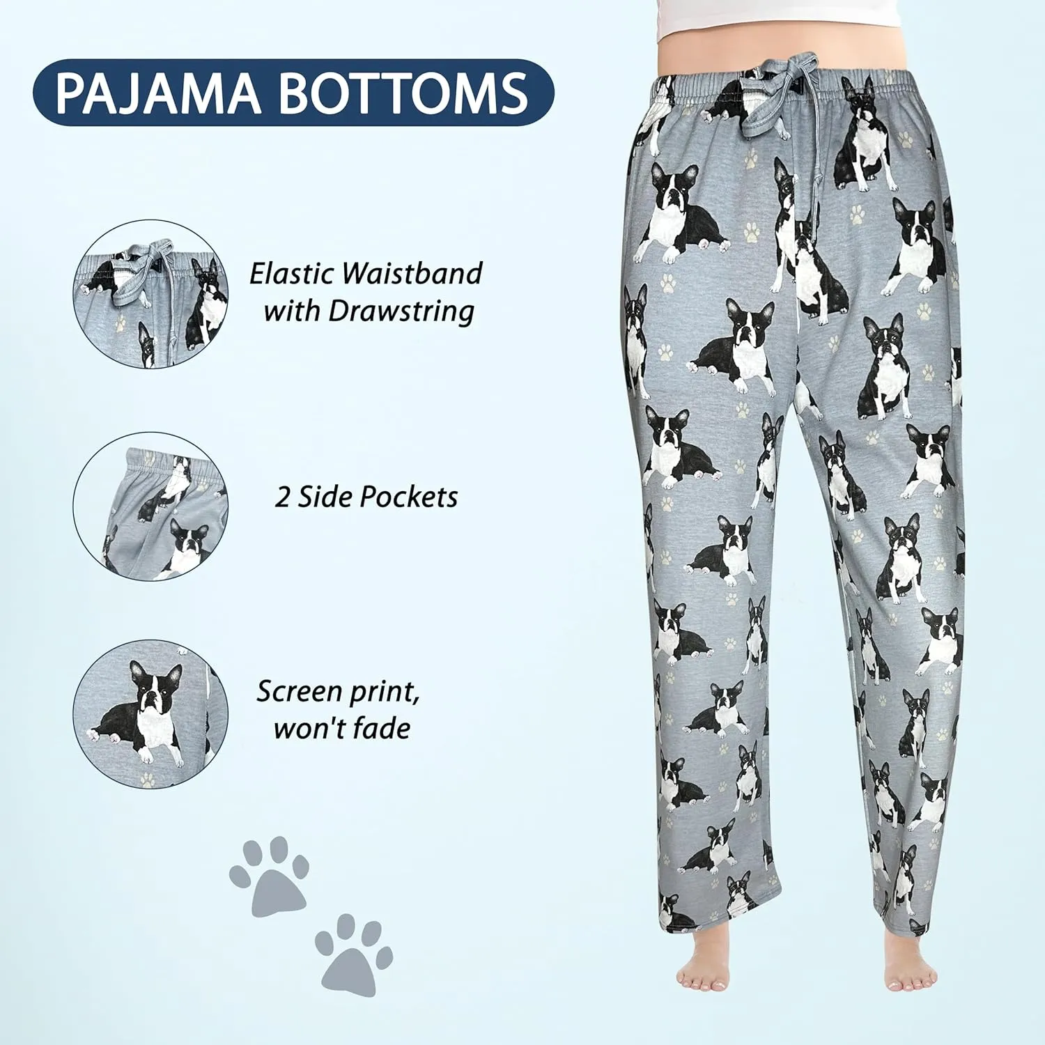 Pet Lover Pajama Pants  New Cotton Blend - All Season - Comfort Fit Lounge Pants for Women and Men - 27 Breeds Available