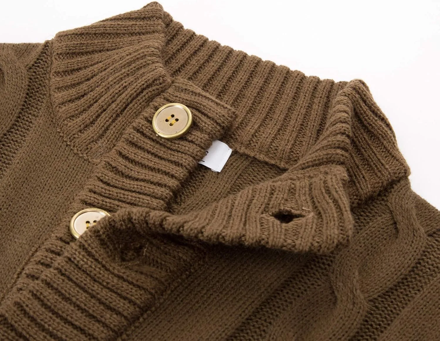 PJ PAUL JONES Men's Casual Stand Collar Cardigan Button Down Cable Knitted Sweater