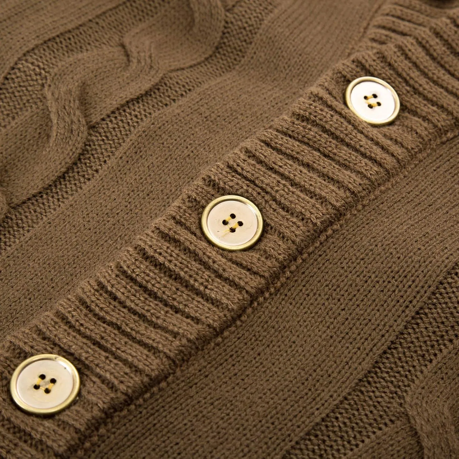 PJ PAUL JONES Men's Casual Stand Collar Cardigan Button Down Cable Knitted Sweater