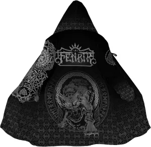 Ragnarok Fenrir Wolf Men's Winter Lightweight Warm Coats with Hood Viking Cloak Oversized Casual Couple Robe Costume