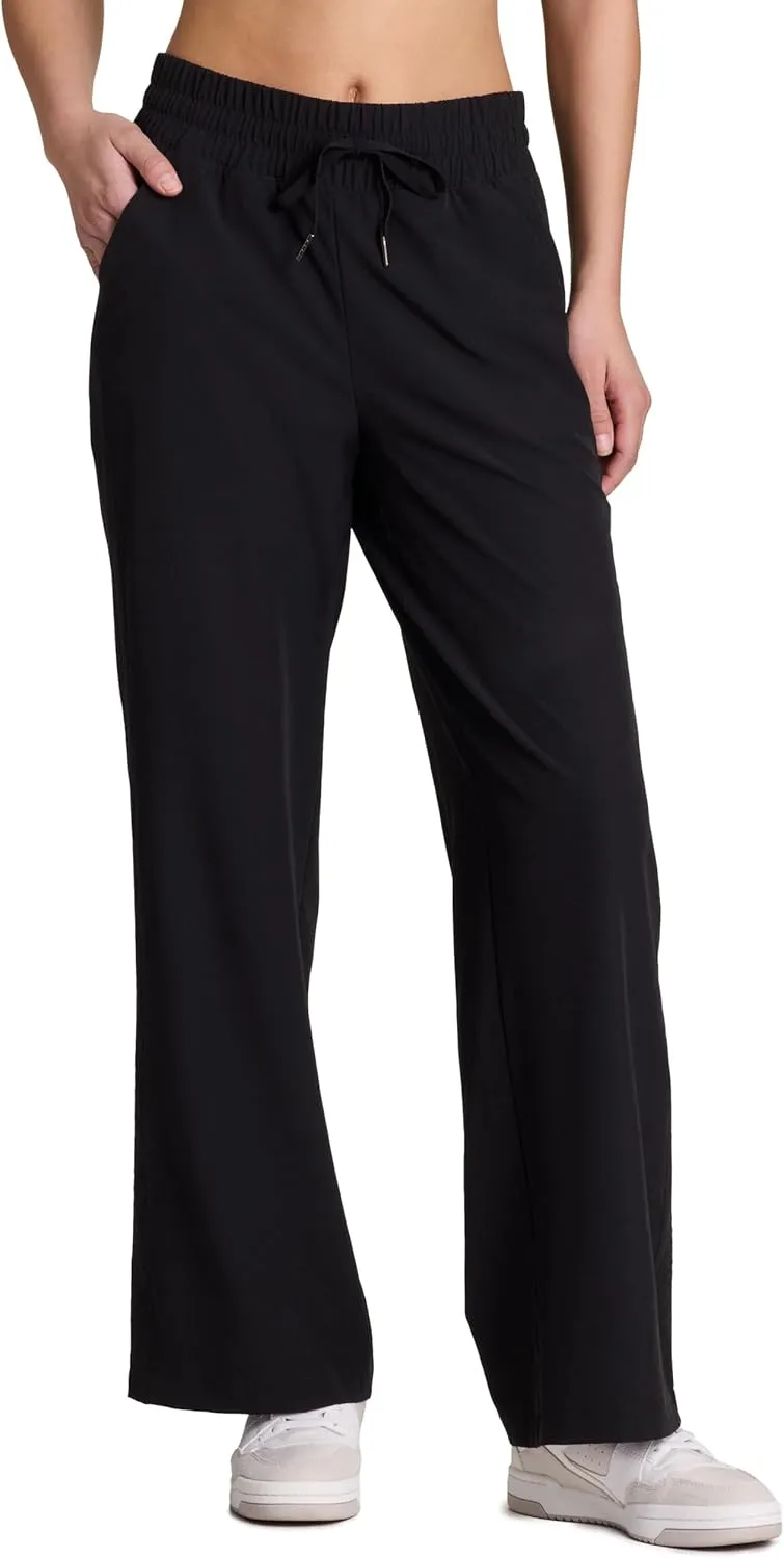 RBX Activewear Wide Leg Pant for Women, Super Lightweight Quick Drying Weekend Pant with Pockets