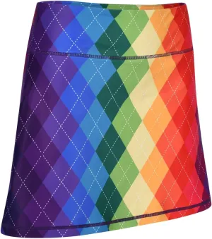 ReadyGOLF Rainbow Argyle Ladies Active Skort X-Small