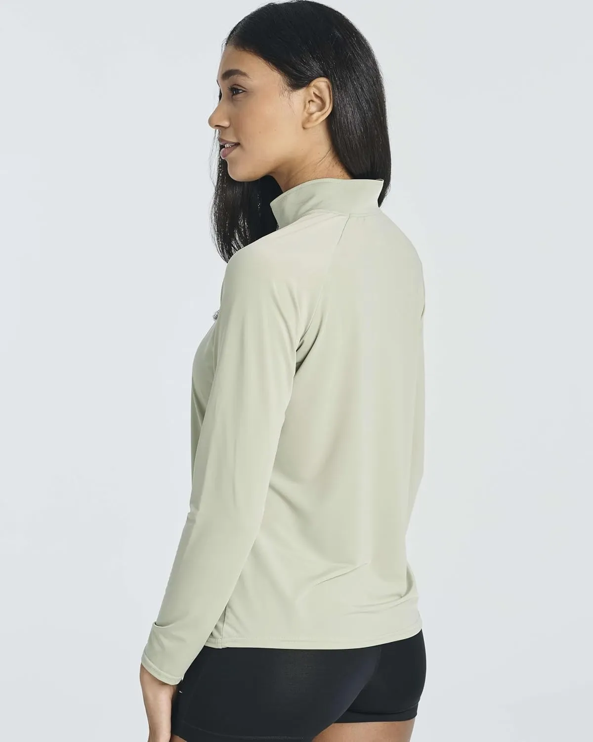 Real Essentials 3 Pack: Women's 1/4 Zip Rash Guard Long Sleeve Swim Shirt UPF Sun Protection UV Surf Tops