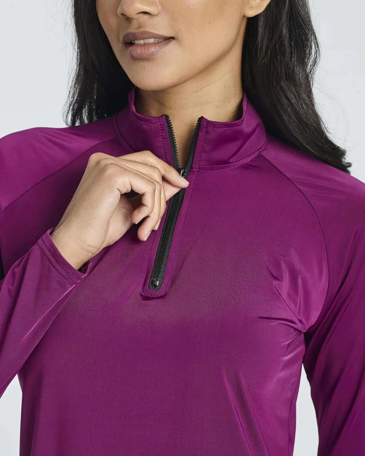 Real Essentials 3 Pack: Women's 1/4 Zip Rash Guard Long Sleeve Swim Shirt UPF Sun Protection UV Surf Tops