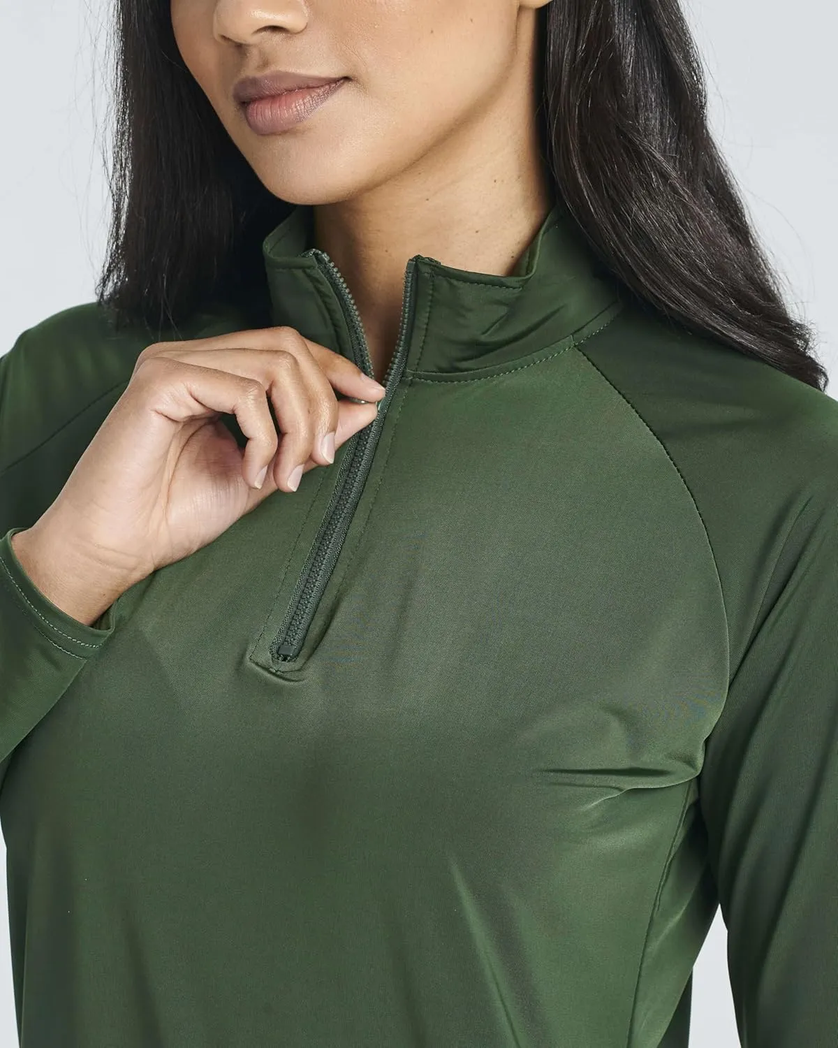 Real Essentials 3 Pack: Women's 1/4 Zip Rash Guard Long Sleeve Swim Shirt UPF Sun Protection UV Surf Tops