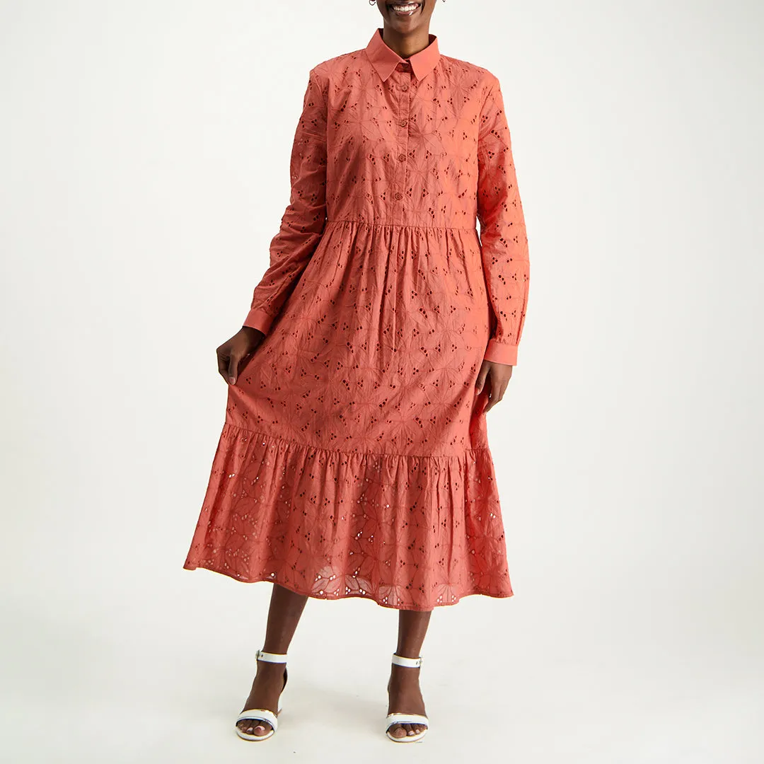 Rust Tiered Dress