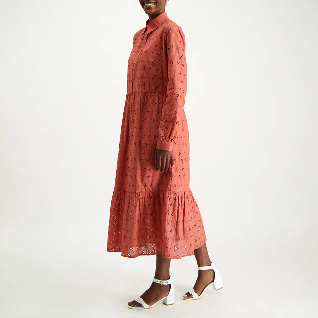 Rust Tiered Dress