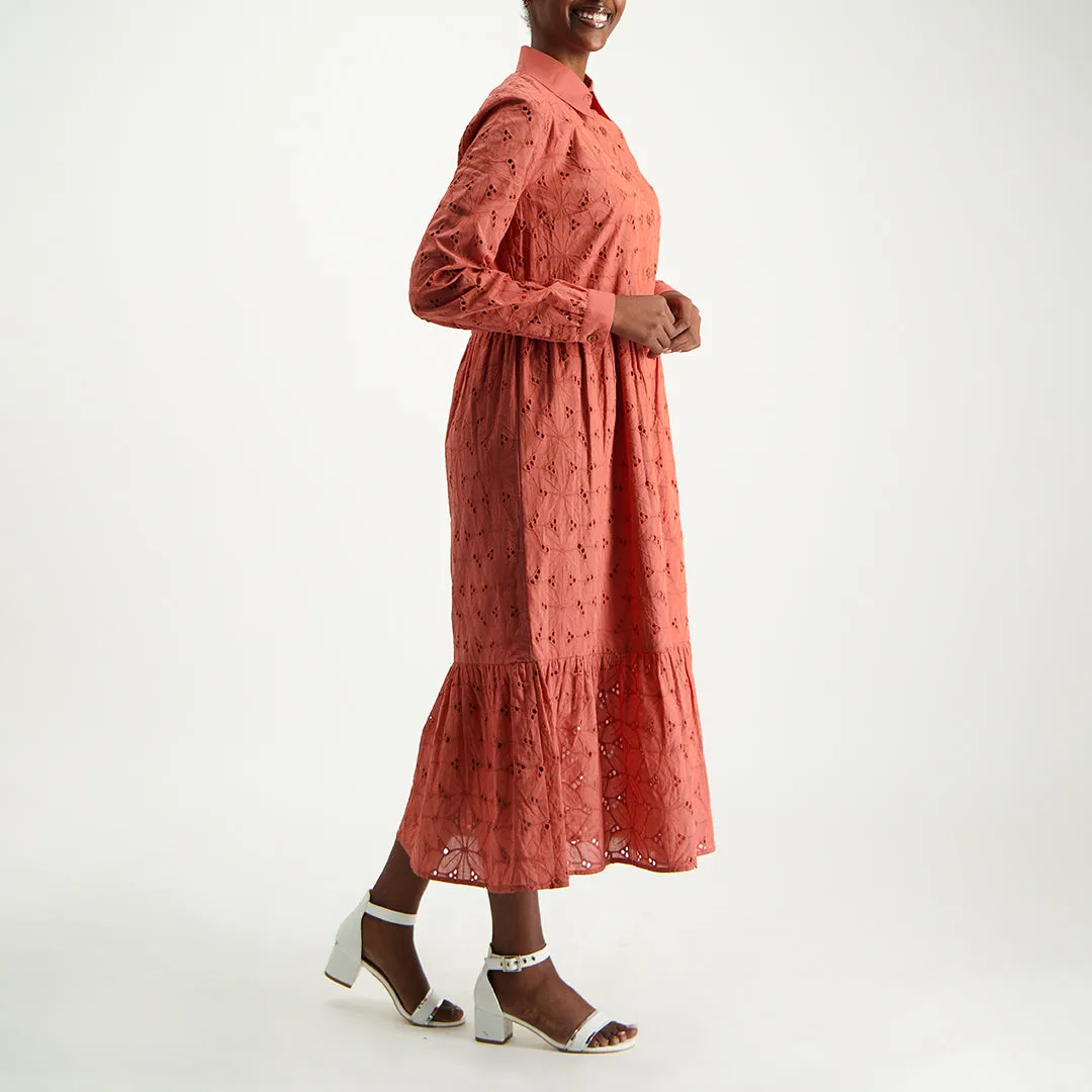 Rust Tiered Dress