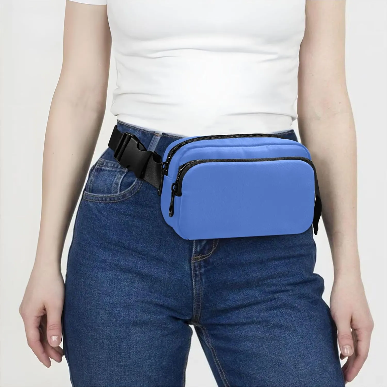 Salvia Blue Womens Fanny Pack Waterproof Hip Bag Belt Pouch Cute Travel Waist Pouch
