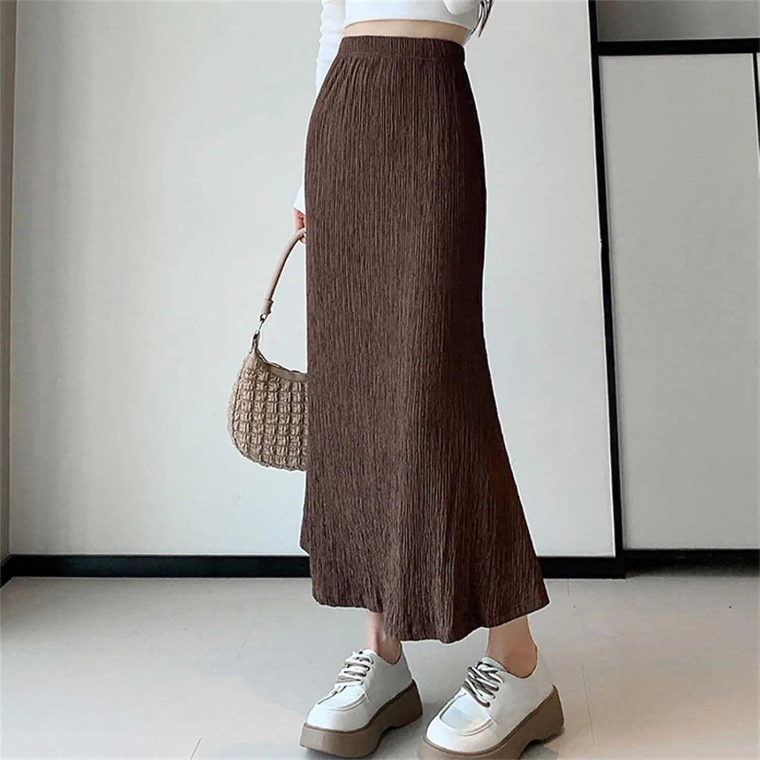 SANGTREE Women's Fishtail Midi Knit Skirt