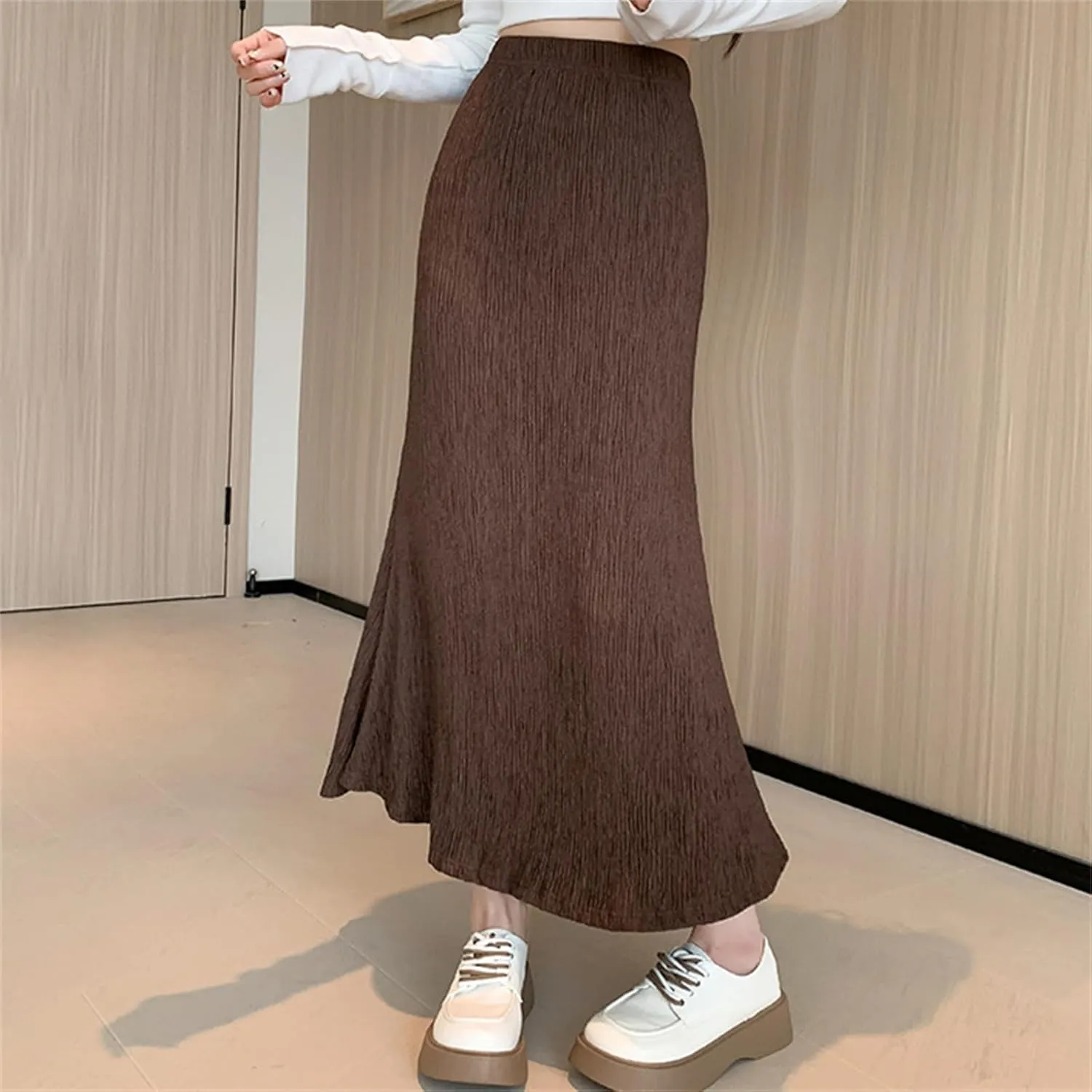 SANGTREE Women's Fishtail Midi Knit Skirt