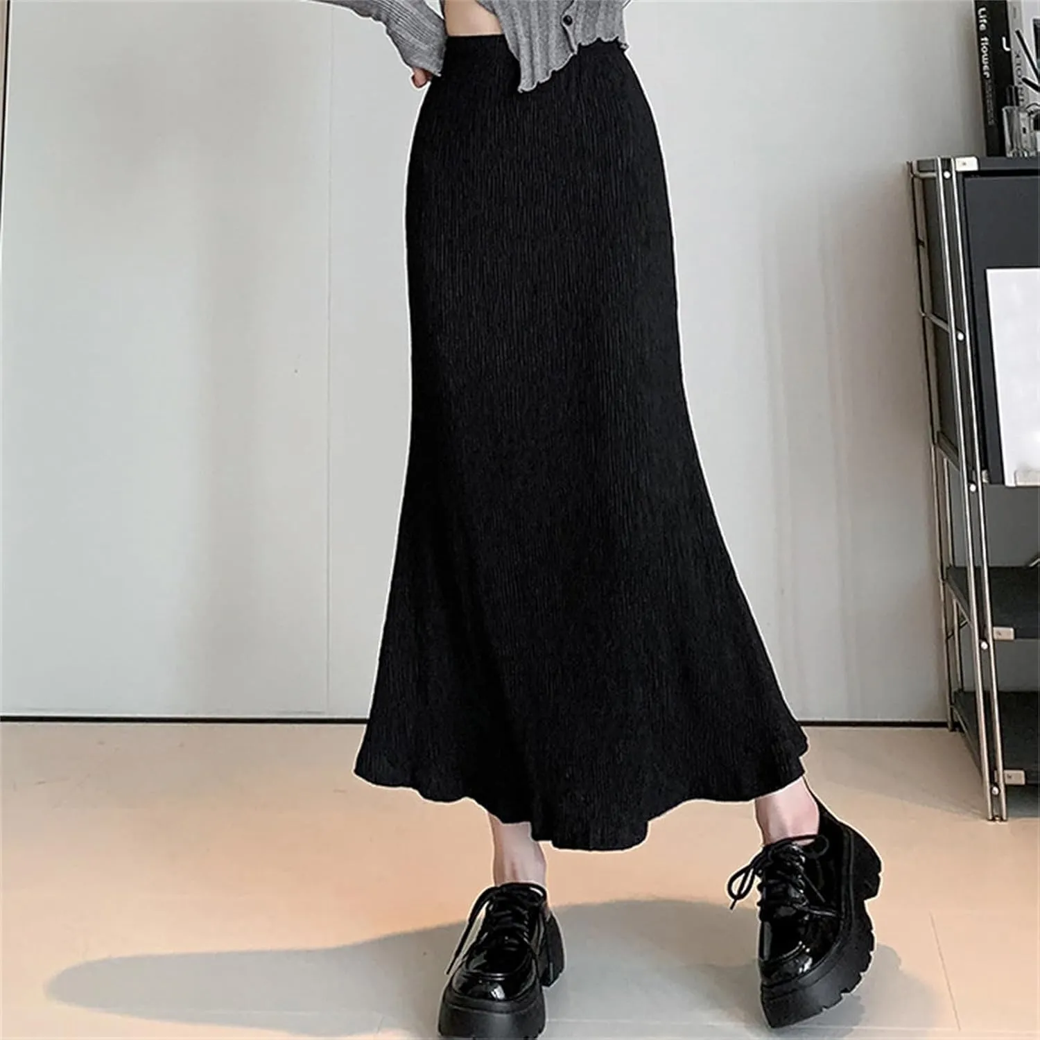 SANGTREE Women's Fishtail Midi Knit Skirt