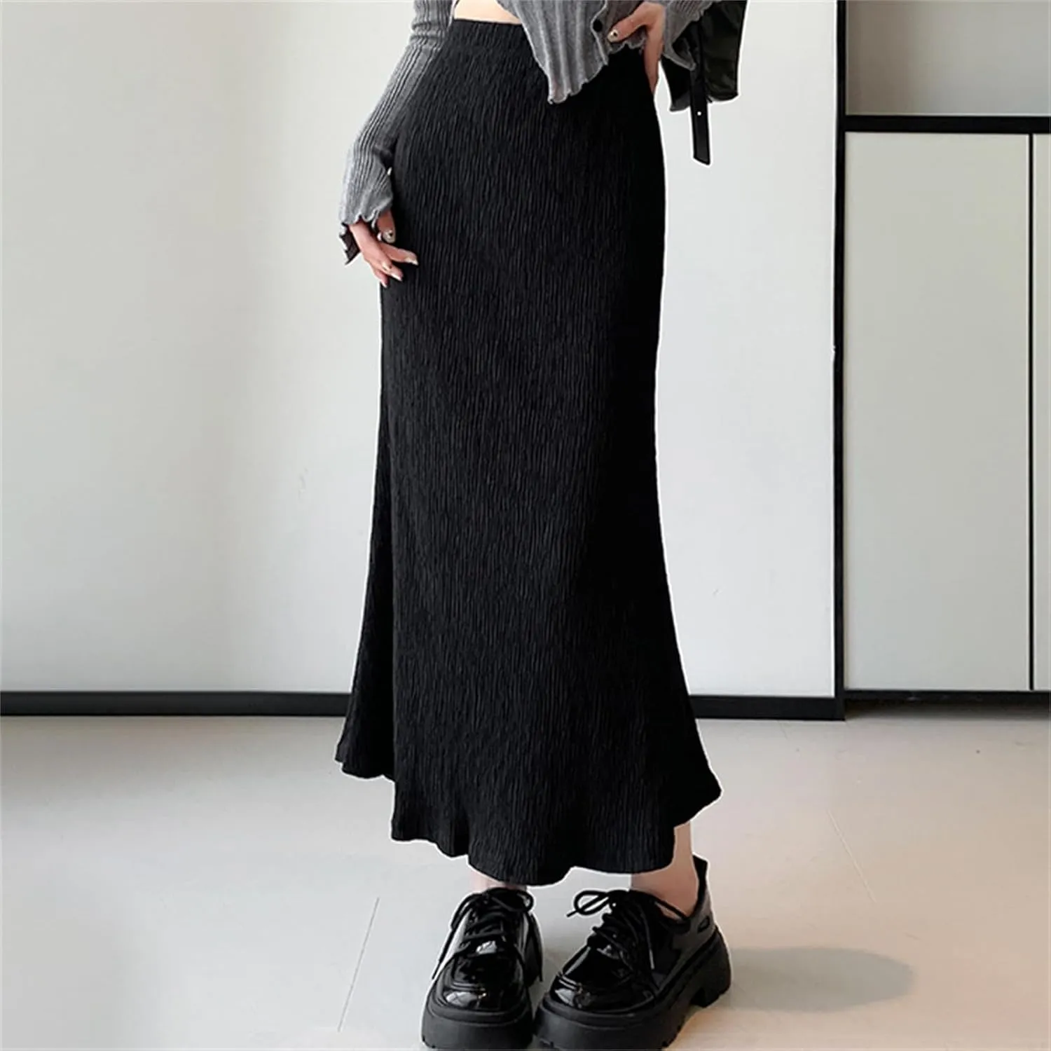 SANGTREE Women's Fishtail Midi Knit Skirt
