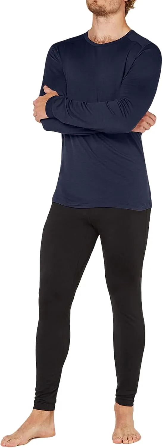 SIORO 100% Merino Wool Base Layer for Men Thermal Underwear Mens Long Sleeve T-Shirt for Hiking Hunting Odor Resistance