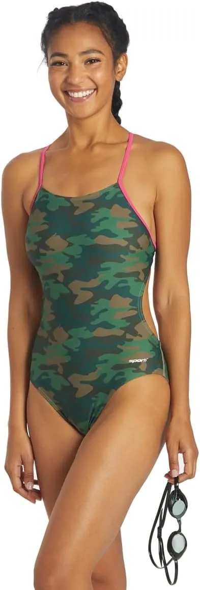 Sporti Micro Back Women's Athletic One Piece Swimsuit - Competitive Bathing Suit for Lap Swimming