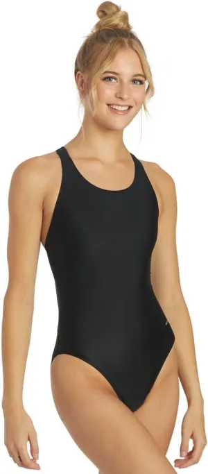 Sporti Wide Strap Athletic One Piece Swimsuit for Women - Solid Bathing Swimsuits for Competiton - Multi Color Selection