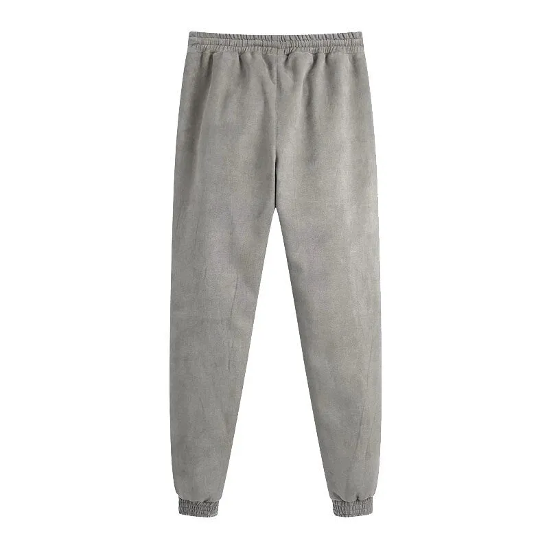 SUEDE JOGGING PANTS