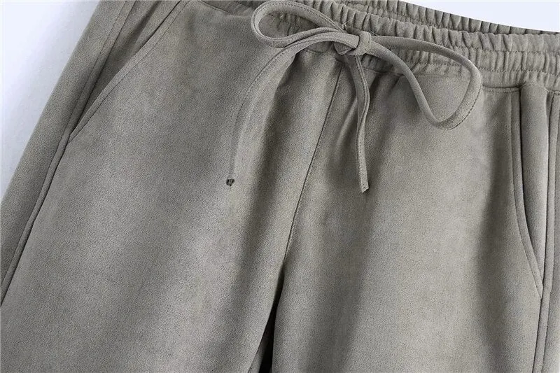 SUEDE JOGGING PANTS