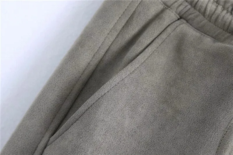 SUEDE JOGGING PANTS
