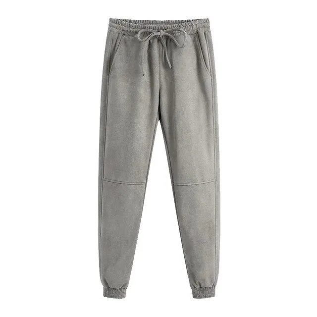 SUEDE JOGGING PANTS