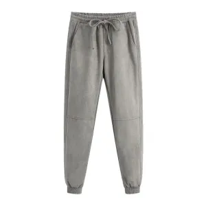 SUEDE JOGGING PANTS