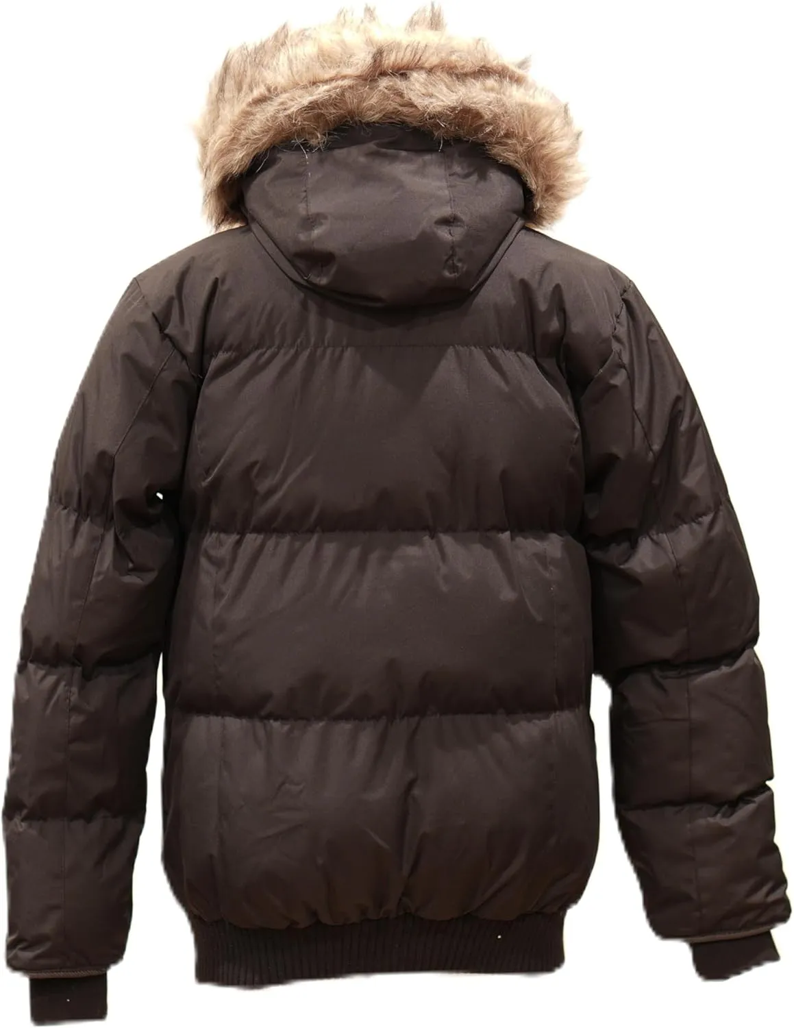 Summit Puffer Boys Heavy Puffer Winter Jacket with Hood and Removable Faux Fur