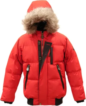 Summit Puffer Boys Heavy Puffer Winter Jacket with Hood and Removable Faux Fur