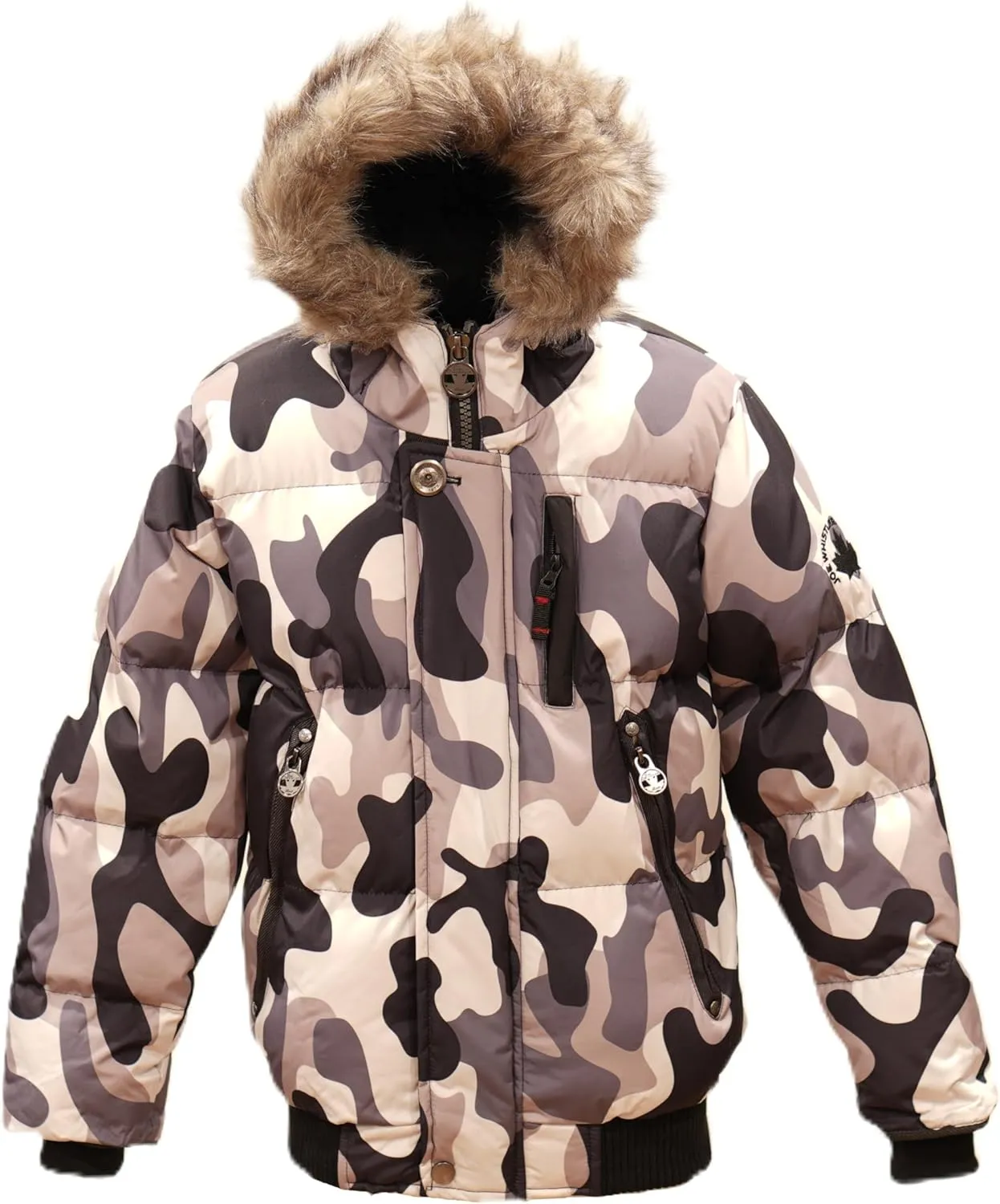 Summit Puffer Boys Heavy Puffer Winter Jacket with Hood and Removable Faux Fur