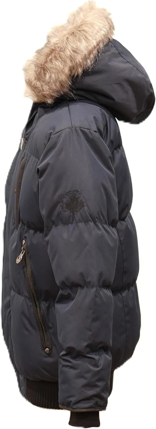 Summit Puffer Boys Heavy Puffer Winter Jacket with Hood and Removable Faux Fur
