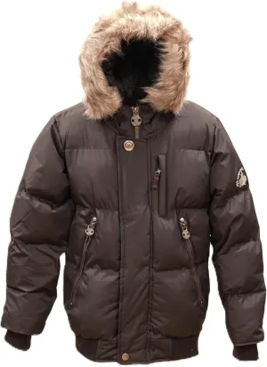 Summit Puffer Boys Heavy Puffer Winter Jacket with Hood and Removable Faux Fur