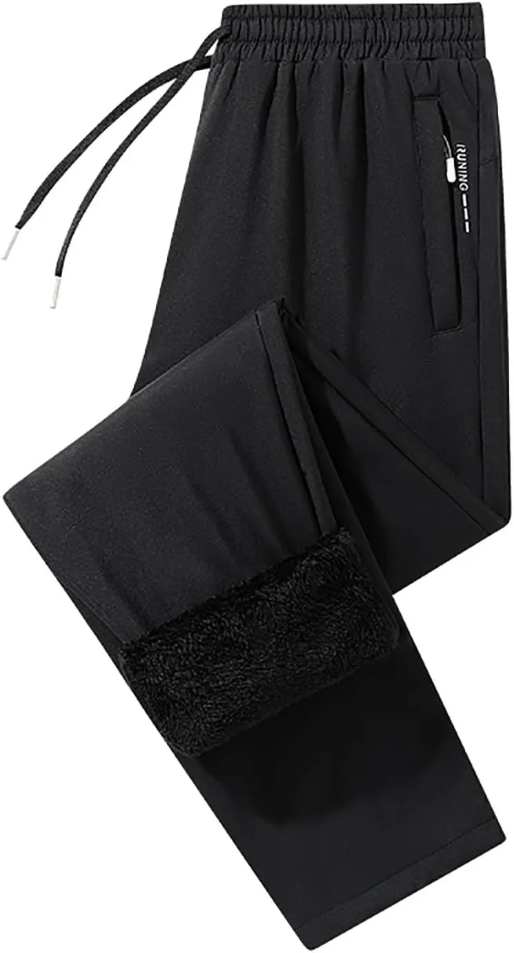 Sweatpants for Men Relaxed Fit Elastic Waist Fleece Athletic Joggers Lightweight Drawstring Baggy Comfy Trousers with Pockets
