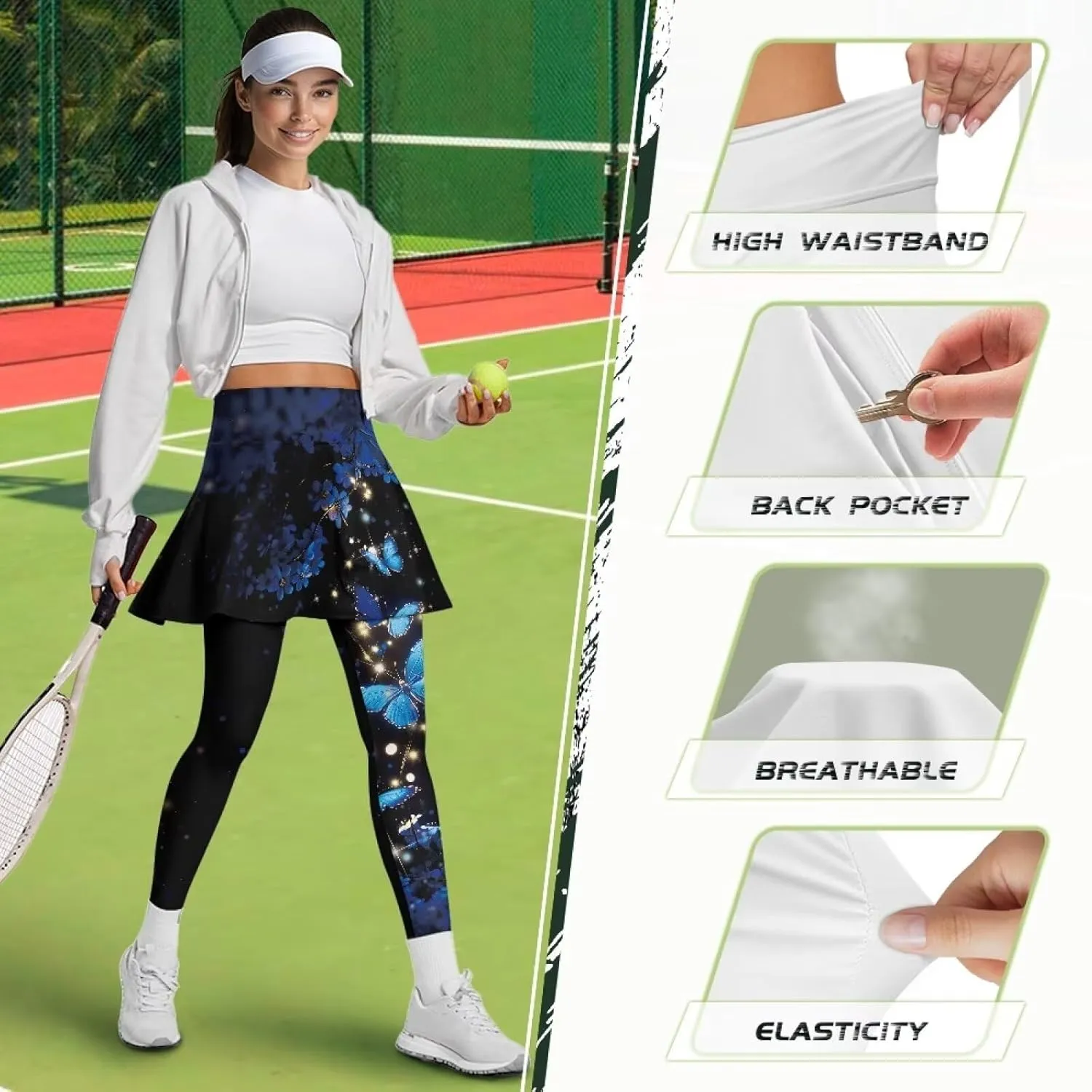 Tennis Skirt Women's Athletic Short Skirt with Leggings Skirts&Tennis Pickleball Clothing Activewear XS-3XL