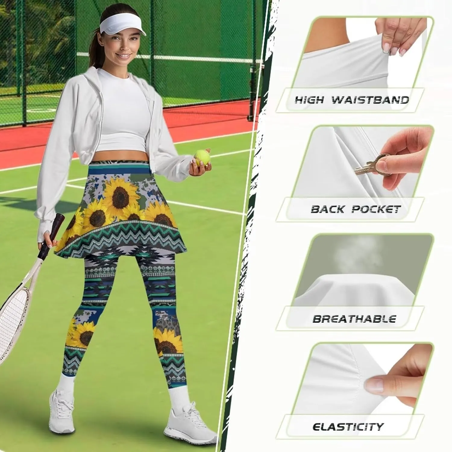 Tennis Skirt Women's Athletic Short Skirt with Leggings Skirts&Tennis Pickleball Clothing Activewear XS-3XL