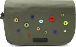 The Button Crossbody Bag, Carbon Lined Odor Resistant, Shoulder or handbag with Strap Unisex Sling Bags for Travel, Messenger bag, Men, Women, Festival, Trendy Fashion, Saddle, Purse, artistic design