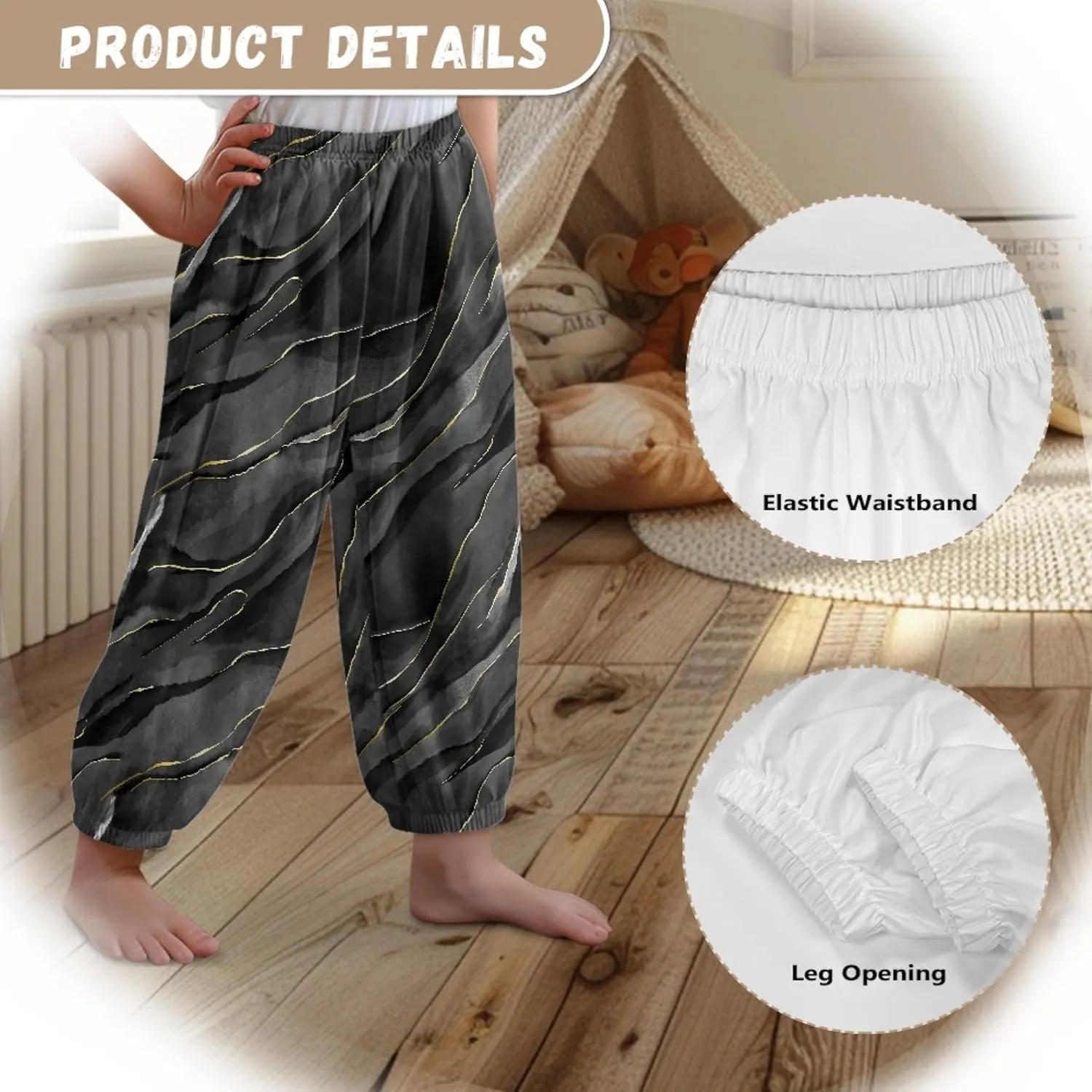 Unisex Little Kids Yoga Trousers Bohemian Beach Pants Baggy Harem Activewear for Boys and Girls Age 3-10