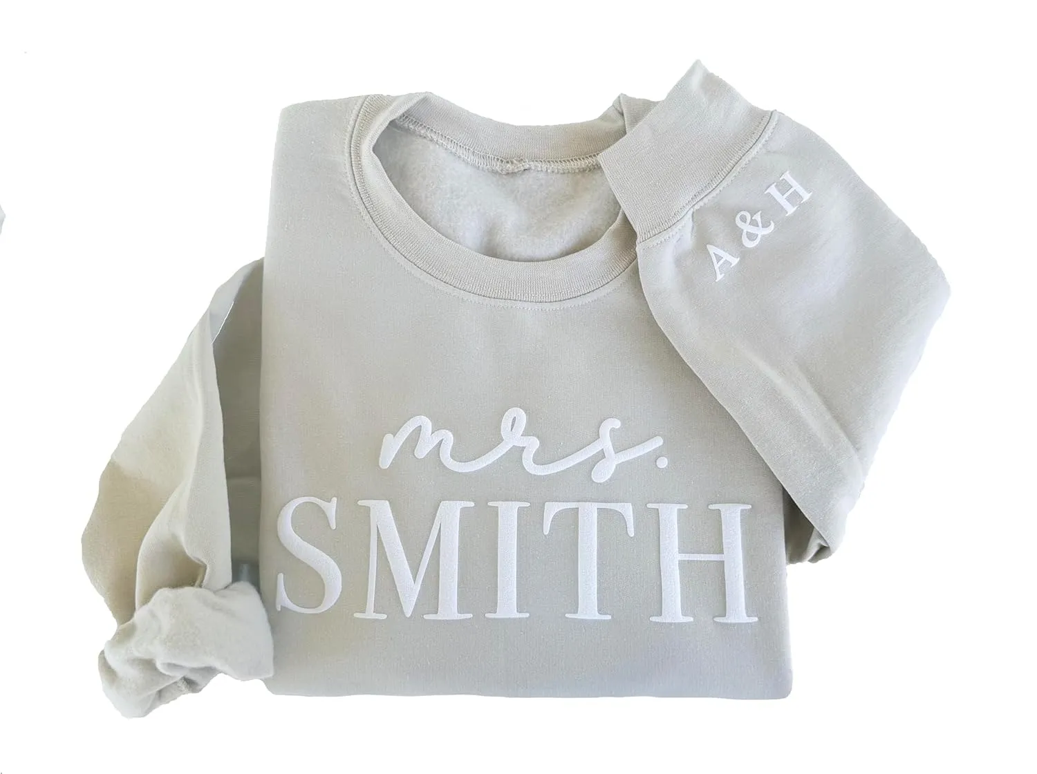 Up2ournecksinfabric - Bride Sweatshirt - Mrs Sweatshirt - Custom Sweatshirt - Honeymoon Outfit - Wedding Gift - Bride Crewneck - Miss to Mrs