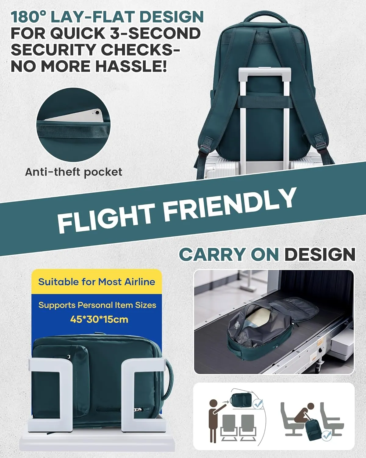 Vacuum Seal Backpack for Travel with Air Pump Vacpack Airback Carry on Flight Approved Compression Daypack Laptop Space Saver Bags Storage with Vacuum System 18x14x8 inches Bag Women Men PeacockBlue