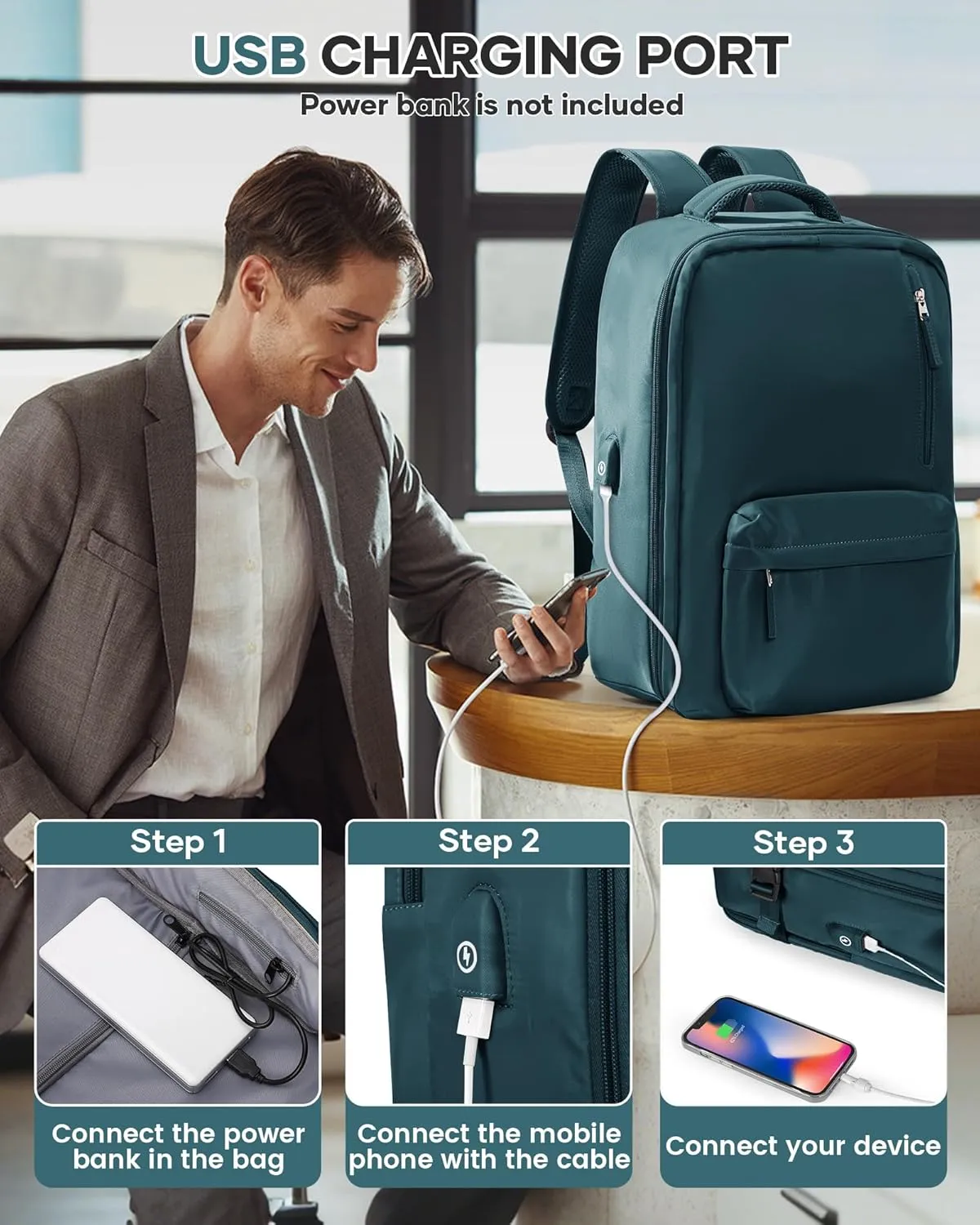 Vacuum Seal Backpack for Travel with Air Pump Vacpack Airback Carry on Flight Approved Compression Daypack Laptop Space Saver Bags Storage with Vacuum System 18x14x8 inches Bag Women Men PeacockBlue