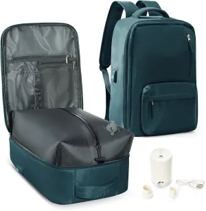 Vacuum Seal Backpack for Travel with Air Pump Vacpack Airback Carry on Flight Approved Compression Daypack Laptop Space Saver Bags Storage with Vacuum System 18x14x8 inches Bag Women Men PeacockBlue